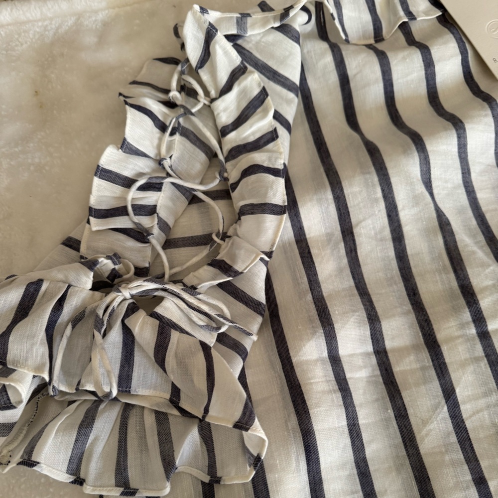 Striped Ruffle Sleeve Top - Picture 7 of 7